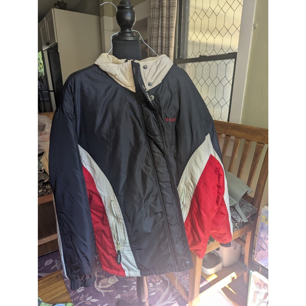 Vintage Guess Red White and Navy Ski Jacket